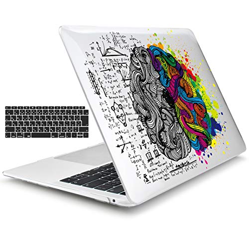 TwoL MacBook Air 13 A1932 ケース カバー クリスタル クリア 排熱設計 薄型 軽量 プラスチック シェルカバー 2018 2019 マックブック エア 13.3 インチ Retina & Touch ID搭載 ハードケース, 脳のパターン