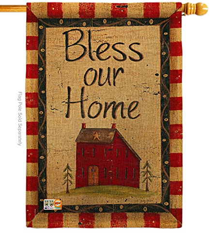 Breeze-Decor-Bless-Our-Home-House-Flag-Country-Living-Primitive-Farm-Western-Barn-American-Rustic-Cowboy-Rural-Ranch-Decoration-Banner-Small-Garden-Yard-Gift-Double-Sided-Made-in-USA Breeze Decor Bless Our Home House Flag Country Living Primitive Farm Western Barn American Rustic Cowboy Rural Ranch Decoration Banner Small Garden Yard Gift Double Sided Made in USA
