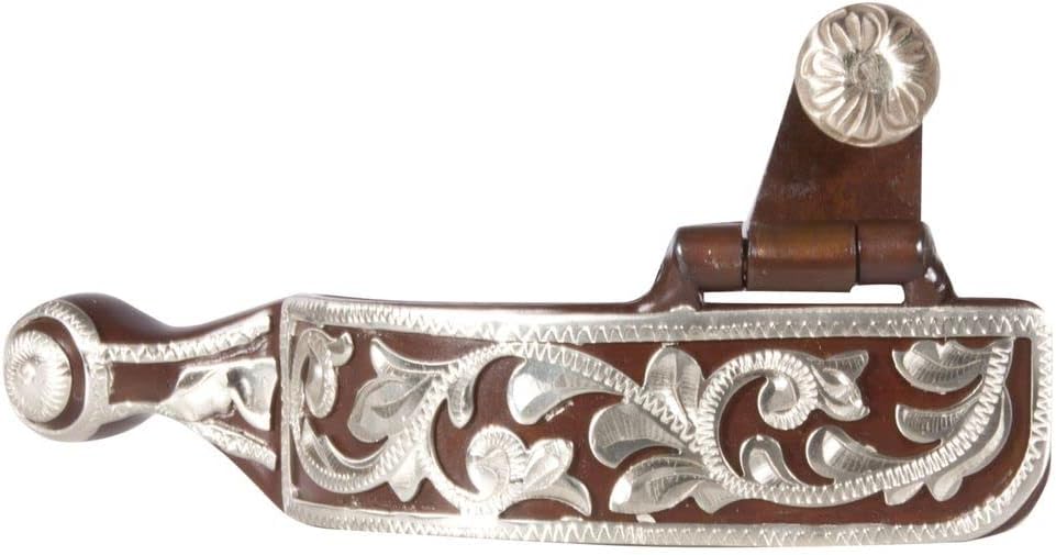 FES Ladies Silver Filigree Ball Spurs | Ideal for Sensitive Horses | Hand Engraved Silver Overlay | Hinged Spur Button | Custom Fit