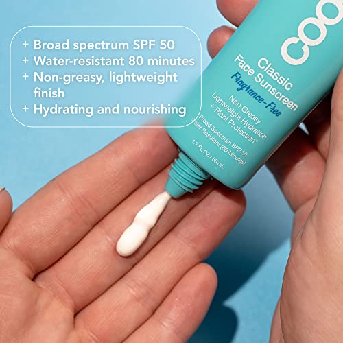 Coola Organic Face Sunscreen Spf 50 Sunblock Lotion, Dermatologist Tested Skin Care For Daily Protection, Vegan And Gluten Free, Fragrance Free, 1.7 Fl Oz. #TOP2