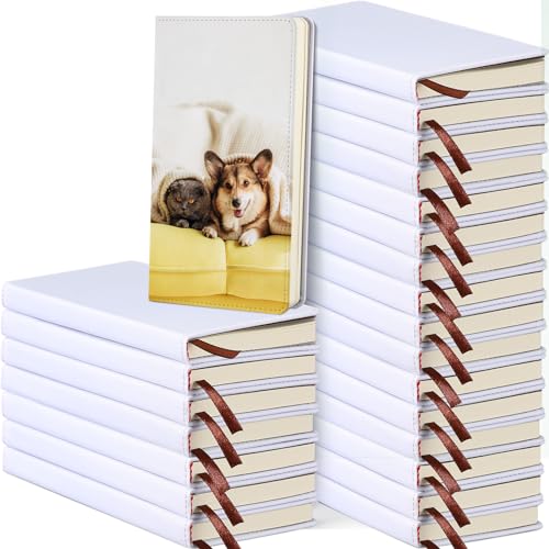 Jetec 24 Packs Sublimation Notebook Blank A6 200 Pages Hardcover Journals