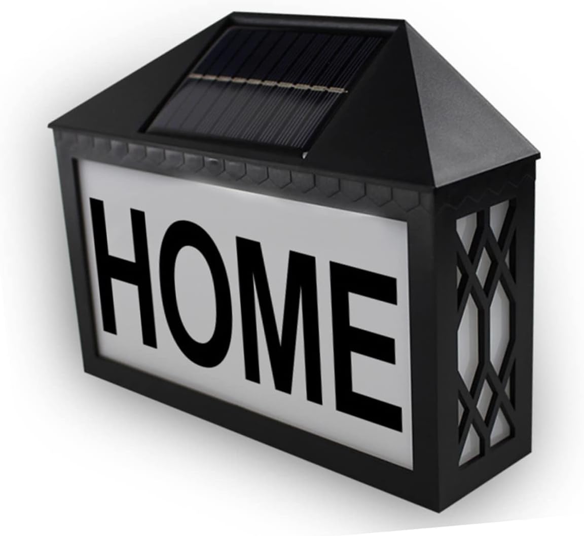 Mikikit Solar House Number Light Sign Led Address Plaque with Durable Material Energy-efficient Solar Lamp for Home Exterior for Nighttime Visibility
