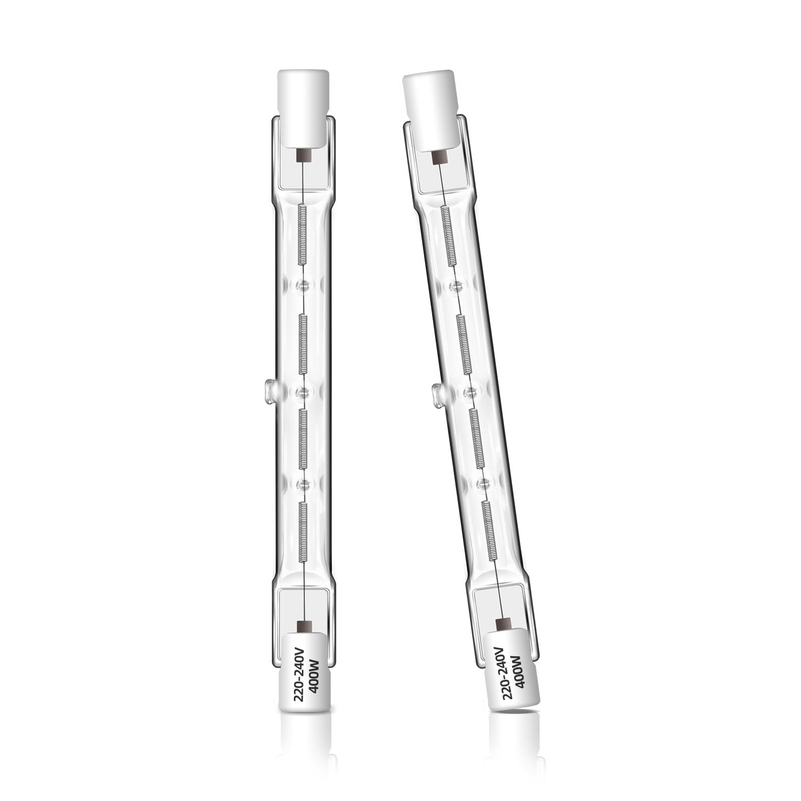 Caldarax Żarówka halogenowa R7s 118 mm 400 W ściemniana, żarówka bezpieczeństwa J118, 230 V 7500 lm 2700 K, ciepła biel, liniowe żarówki halogenowe do pracy, reflektory, oświetlenie krajobrazu, lampa