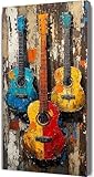 Gitarre Malen Nach Zahlen Erwachsene Groß 50x150cm,Malen Nach Zahlen mit Rahmen Retro,Kreativ Set für Erwachsene,DIY Handgemalt Ölgemälde Leinwand Kit mit Pinseln Acrylfarben,Home Dekor Gifts LE-1277