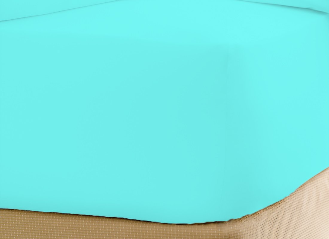 GMTEXTILES 100% Egyptian Cotton 200 TC Super King Fitted Sheet, TEAL (180 cm x 200 cm + 23 Deep) โ image 1