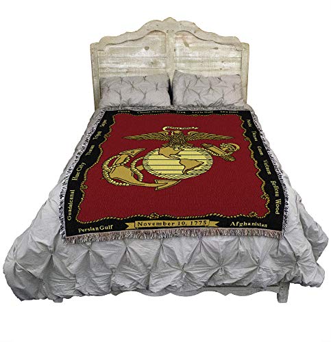 Pure Country Weavers Us Marine Corps - Emblem Blanket - Gift Military Tapestry Throw Woven From Cotton - Made In The Usa (72X54) #TOP1