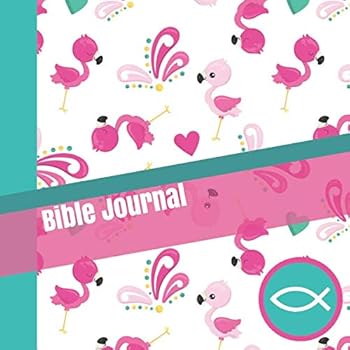 Bible Journal: Teen Girls Daily Bible Reading and Prayer Notebook with Cute Teal Hearts and Pink Flamingos Cover