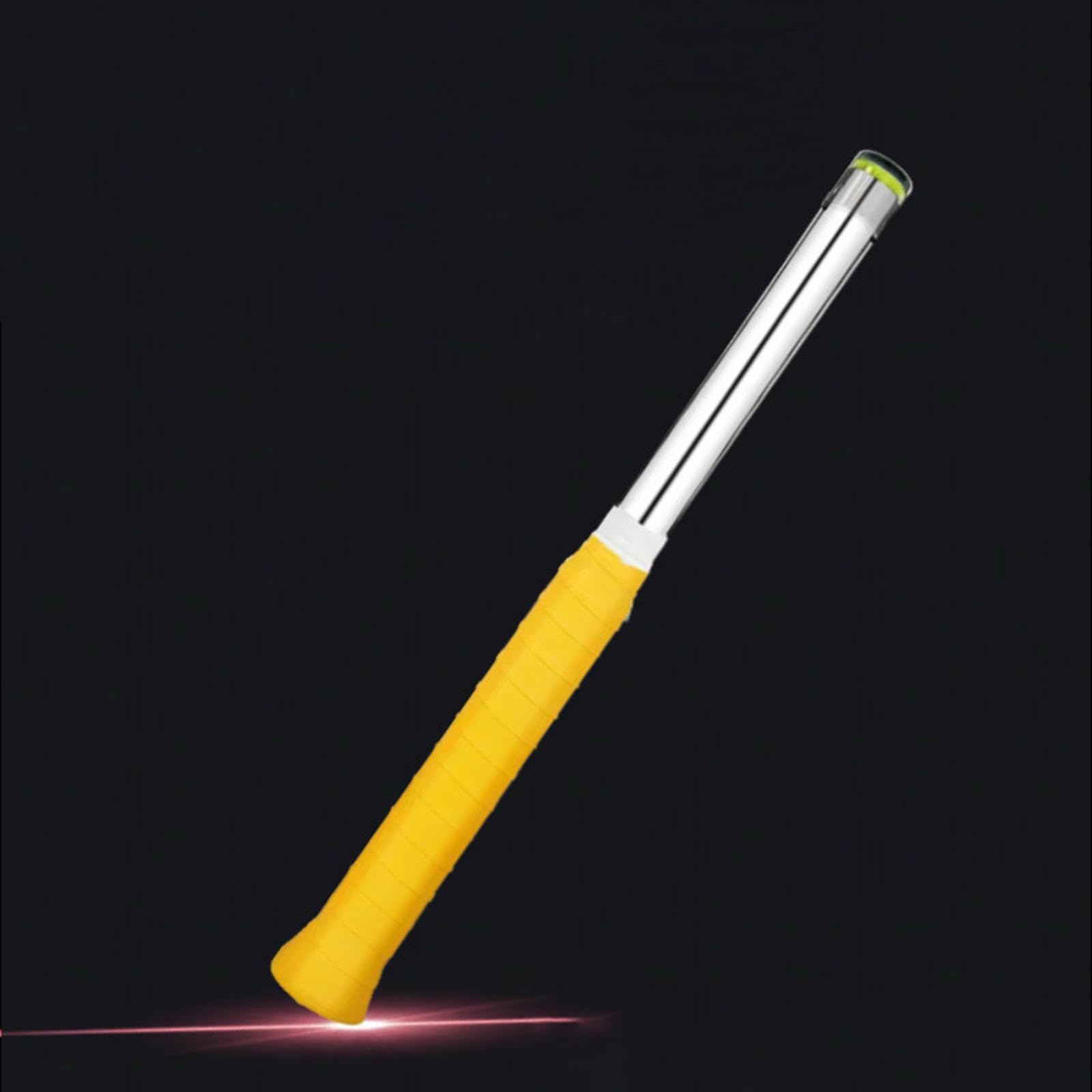 Vaveren Badminton Racket Swing Guide Training Equipment Nonslip Correct Posture Warm up Stick Sound Feedback for Indoor Workout Gym, Yellow Top Cap