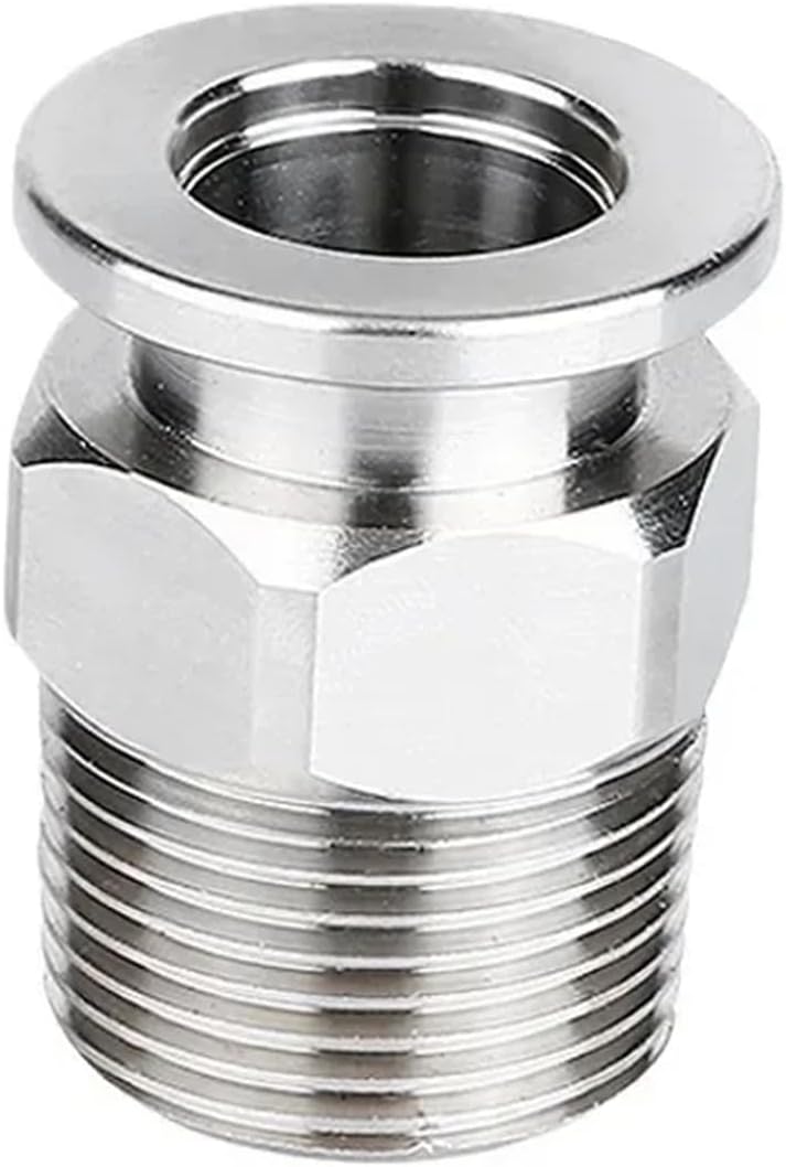 1/8 1/4 3/8 1/2-2" BSPT Male Female x KF16/25/40/50 Vacuum Clamp SUS304 Stainless Steel Pipe Fitting Connector Homebrew(BSPT Male,KF50_1/4")