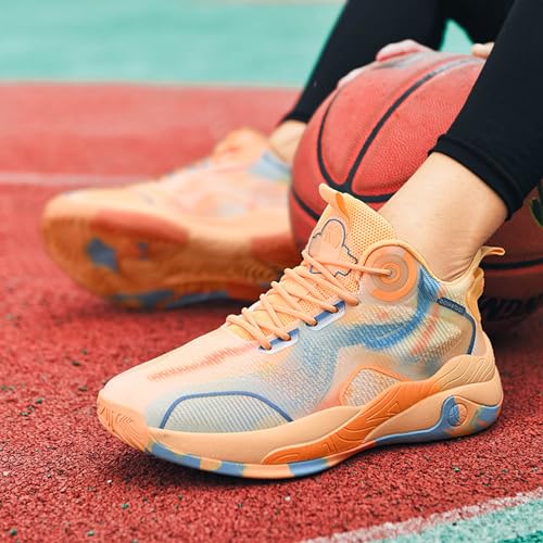 Men's High Top Lace Up Anti Slip Basketball Shoes, Arch Support Casual Sports Shoes, Men's Breathable Running Shoes, Fitness Cushioning Training Shoes3