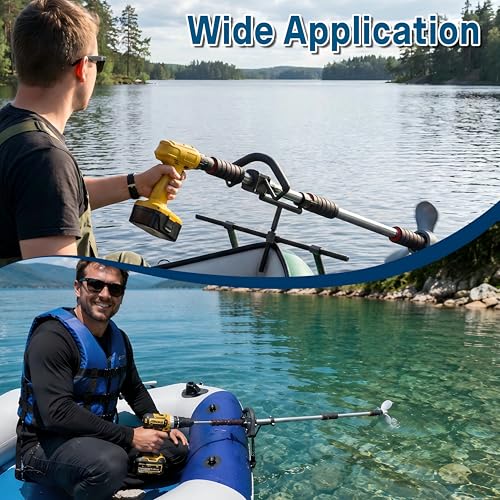 Image of Drill Propeller with Mount Kit, Handle & Installation Guide - Fits for Kayak, Canoe, Raft, Boat, Outdoors, Pontoons, Fishing Tubes, Watercraft, Dinghy, Sailboat
