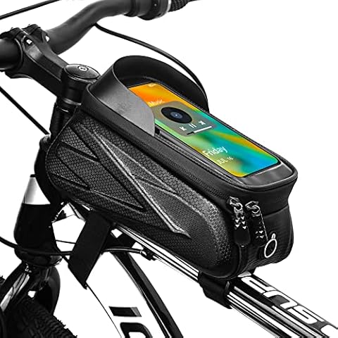 CA-FI Handyhalterung Fahrrad Fahrradtasche Lenkertasche, 7,2 Zoll Fahrrad Tasche Lenker Rahmen wasserdicht Cover