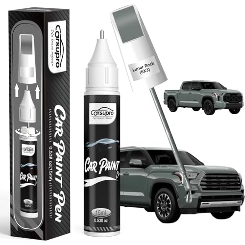 Lunar Rock(6X3) for Toyota Touch Up Paint Pen, 2 in 1 Car Scratch Remover with Pen Tip and Brush, Precise Color Match for Car Paint Scratch Repair, Quickly and Easily Fix Chips and Nicks