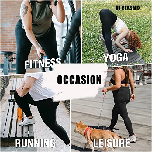 Hi Clasmix Leggings plus size para mulheres 1X-4X-4X-cintura alta controle de barriga não transparen