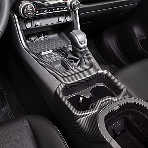 Xipoo Support de levier de vitesse en fibre de carbone pour Toyota Rav4 2019 2020 2021 2022 Rav4 Accessoires (housse de porte-gobelet + housse de levier de vitesse (mat)) Cover
