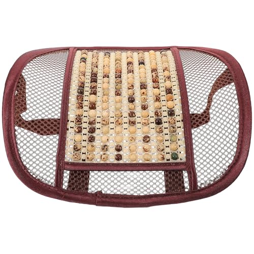 COLLBATH Almohada Lumbar para Coche Cuentas de Madera Soporte Ergonómico para Silla de Oficina y Asiento de Conductor Cojín Transpirable y Cómodo para Masaje Lumbar Uso en Verano y Todo