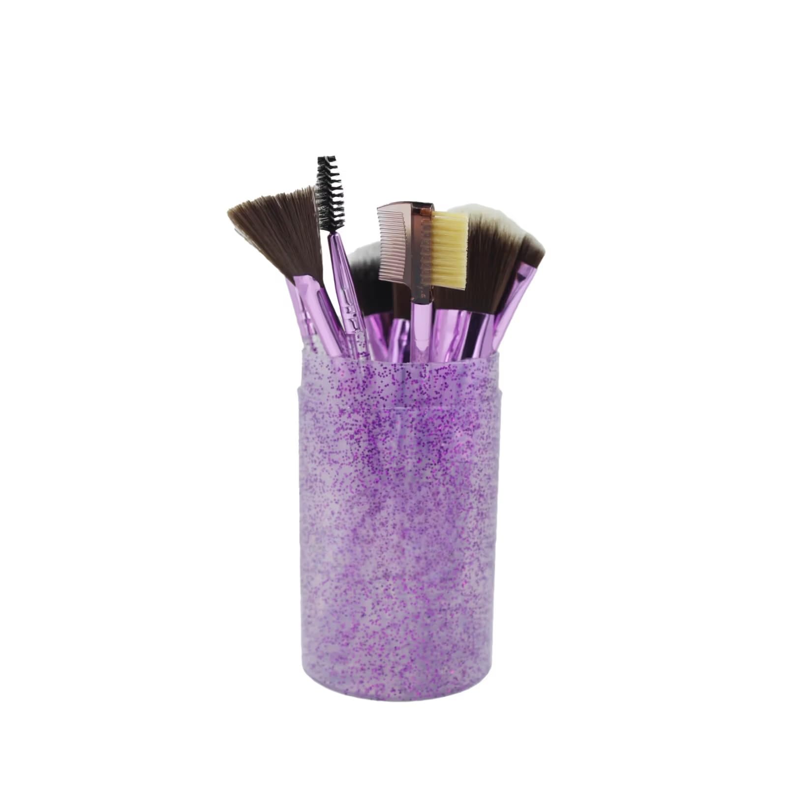 Zqugi The Premiers 12 Pcs Makeup Brush Set with Storage Box, Face and Eye Makeup Brushes, Foundation Blush Powder Eyeshadow and Eyebrow Brushes (Purple)-image-41