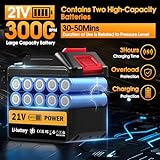 Cordless Pressure Washer, 130 Bar Portable Power Washer, Battery High Pressure Washer with 2×3.0Ah Batteries, 6 in 1 Adjustable Nozzl, 5m Hose, Jet Wash for Floor/Garden Cleaning & Watering - Image 3