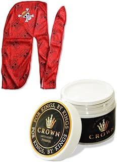 2pcs Set Anime Durag and 360 Wave Pomade - Strong Hold Hair Gel Wave Cream, Satin Silk Durag Wave Builder, 360 Wave Kit Water Based Pomade for Men (Red Skull)