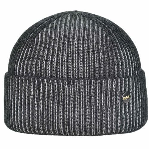 Bonnet en tricot avec revers Melegari en laine mérinos bicolore unisexe