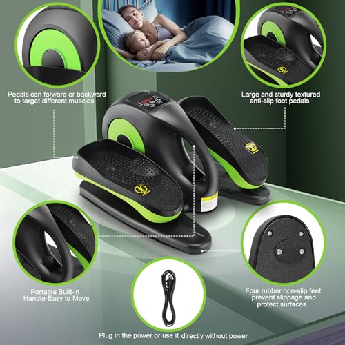 Image of ANCHEER Under Desk Elliptical,Electric Ellipse Leg Exerciser While Sitting for Seniors, Hyper-Smooth Maganetic System Seated Pedal Exerciser with Remote Control for Home Office,100% Pre-Assambled