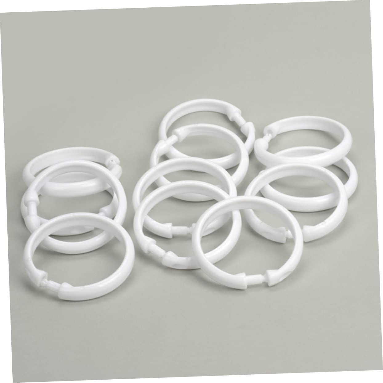 IWOWHERO 24Pcs Shower Curtain Hooks Large Rustproof Plastic Rings for Easy Glide for Bathroom Tub Dressing Versatile for Scarves and Hats White