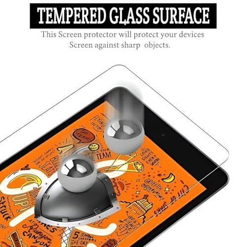 Image of Tempered Glass Screen Protector for Apple iPad Mini 5 / iPad Mini 4 7.9 Inch Full Screen Coverage With Easy Installation Kit