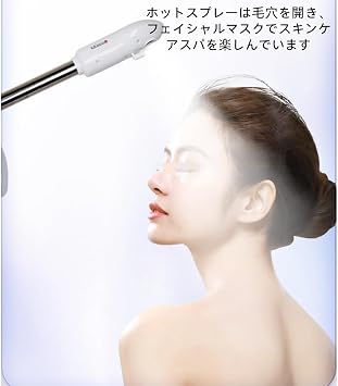 2 in 1 Facial Beauty Steamer, Face Steam Hot Mist Sprayer Ideal for Home or Salon, Spa Care Steamer Equipment, Home, Salon, Beauty Salon, etc White110v