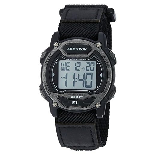 Armitron Sport Unisex 45/7004GBK Digital Chronograph Black Nylon Strap Watch