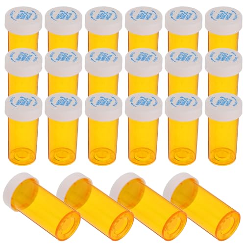 25 Pezzi Contenitori Medicinali in Pp Sicuro con Tappo di Sicurezza Bottiglie Protettive Antiumidità e Antisole Organizer Farmaci da Viaggio Compatti