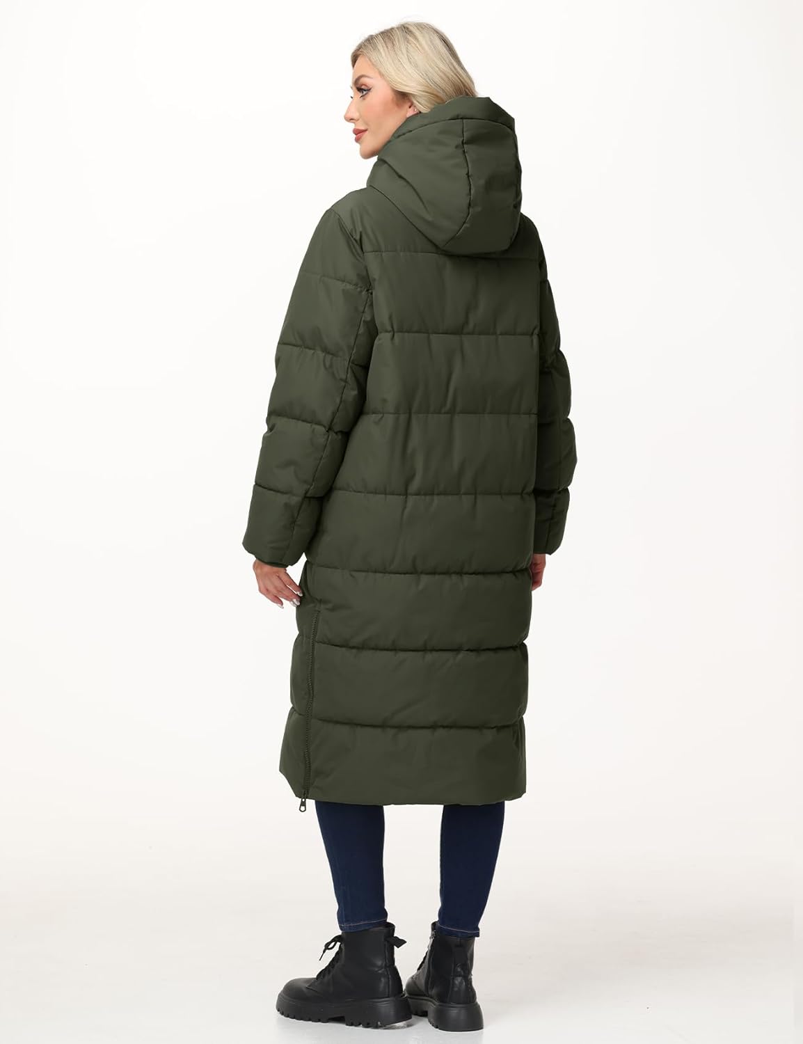 PEHMEA Women's Long Winter Puffer Jacket - Warm Longline Hooded Maxi Down Coat for Women - Image 4