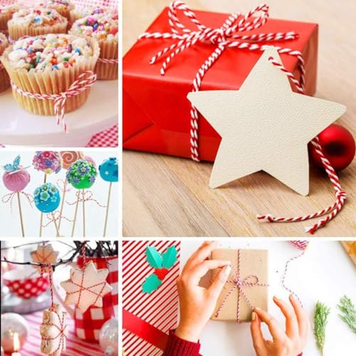 Barbante Twine Bicolor 100 METROS Cordão De Algodão Vermelho e Branco-Barbante Decoração Artesanato