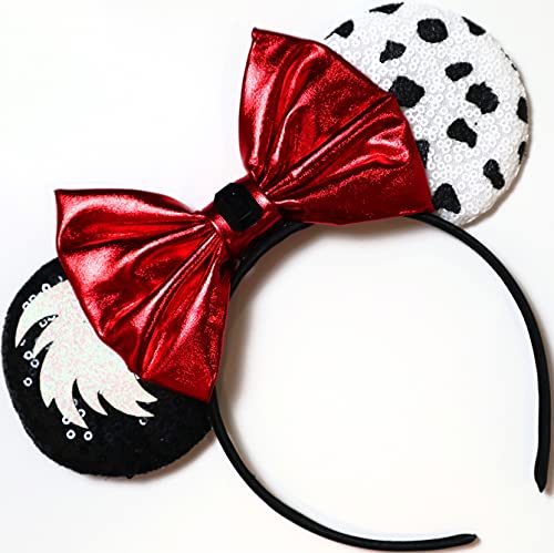 Image of CLGIFT Novelty Mouse Ears Collection - Cruella, Toy Story, Cow, Rainbow Sparkle, and Classic Red Sequin Designs