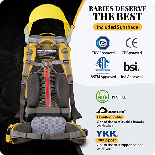 Wipha Baby Backpack Carrier, Upgraded Carrying System Baby Hiking Backpack Carrier, Ergonomic Pro Hiking Baby Carrier Backpack With Safety Seat, Lightweight Large Capacity Toddler Carrier Backpack #TOP1