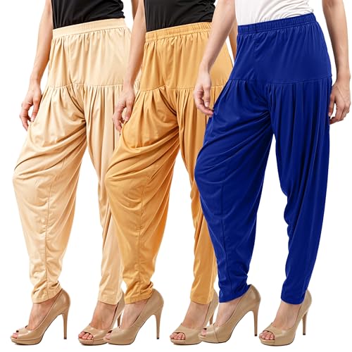 Image of Buy That Trendz Patiala Pant Combo Pants for Womens Pack of 3 Viscose Patiyala Salwar Bottoms