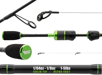 Eurotackle Rise Spinning Rod Ultralight Fishing | 2 Pieces | UL Rod for Panfish, Trout, Crappie | T25 Carbon