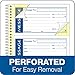 Adams Write 'N Stick Spiral Message Pad, 200 Carbonless Duplicate Sets Per Pad, 5.25 x 11 Inches, White/Yellow, Pack Of 3