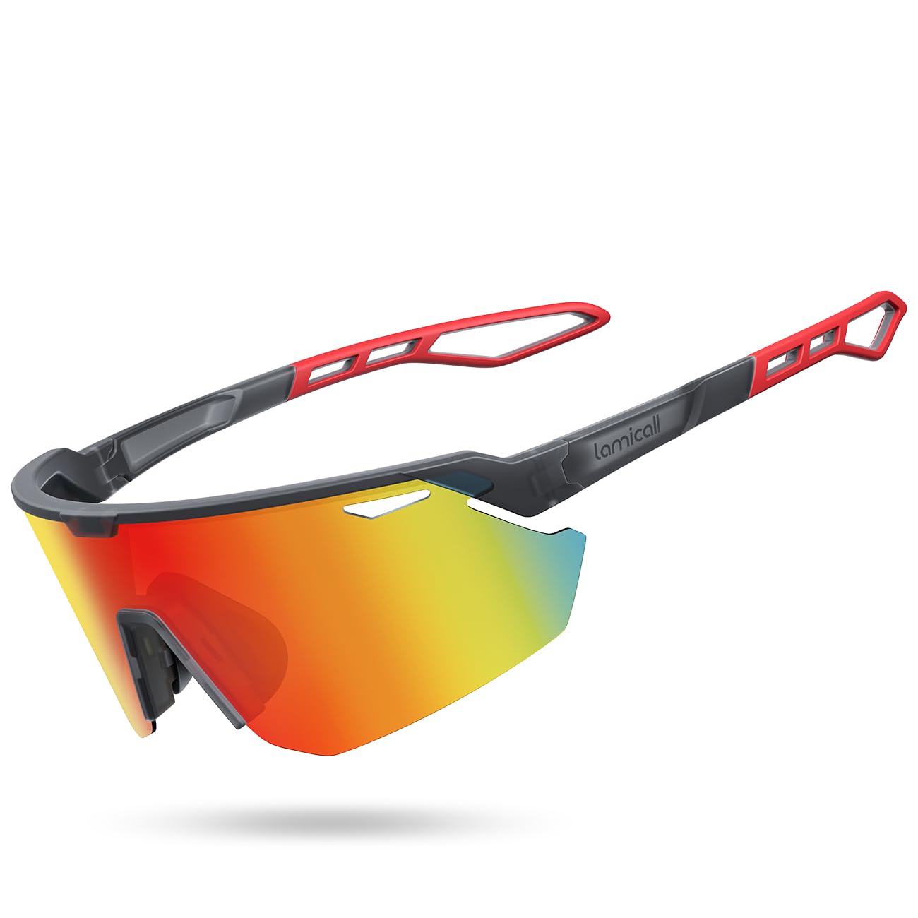 Lamicall Occhiali da Sole Ciclismo Polarizzati, [24g Ultraleggero] Anti-UV400, TR90 Telaio, Nasello Regolabile, Occhiali da Sole Sportivi per Uomo e Donna, per Pesca/Corsa/Sport all'Aperto
