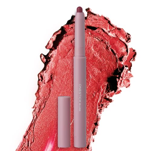 Image of Ruby's Organics OneStick Lipstick for Women - Blurr, Lip and Cheek Contour Crayon, Matte Finish, Lip Makeup - Enriched with Antioxidants and Vitamins, Chemical Free - Coral