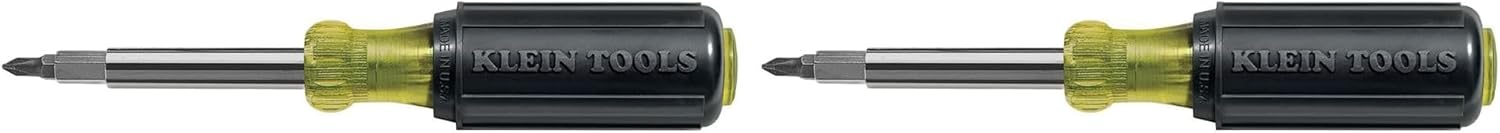 Klein Tools 10-in-1 Multi Tool - Multi-Bit Screwdriver/Nut Driver, Industrial Strength Bits, Phillips, Slotted, Square and Torx (Pack of 2)