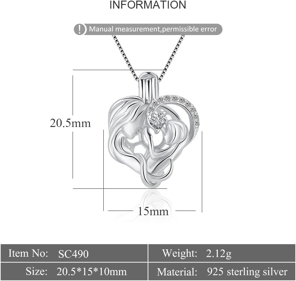 925 Sterling Silver Mom Love Cubic Cage Pendants Crafting Charm for DIY Necklace Bracelet Jewelry Making - Image 2