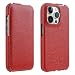 Produktbild Mobiskin Hülle passend für iPhone 15 PRO MAX (6,7 Zoll), Handyhülle mit beschichtetem Leder, Flip Case, Schutzhülle, Handy-Tasche, Slim Cover, dünn, Rot