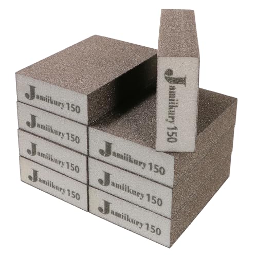 8Pcs 150 Grit Sanding Blocks Jamiikury Fine Sanding Sponge Washable and Reusable Wet Dry Sandpaper Sponge for Wood Metal FurniturePaint and Drywall