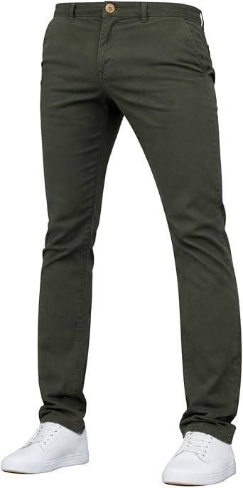 Crosshatch Mens 'Brooks' Stretch Chino Slim Fit Leg Trousers Jeans by JeanBase