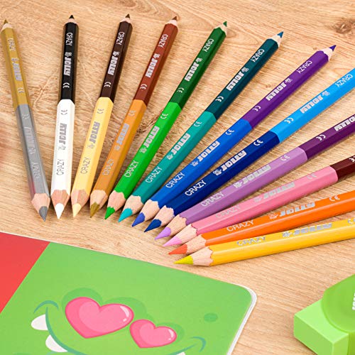 Jolly Superstick Crazy Buntstifte Farbstifte | 24 Farben mit 12 Farbstiften | Kinderfest und Bruchsicher | Ungiftig | extra dicke Mine… – Ansicht 6