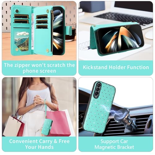 Coque Samsung Galaxy Z Fold 4 bleu sarcelle finition haut de gamme