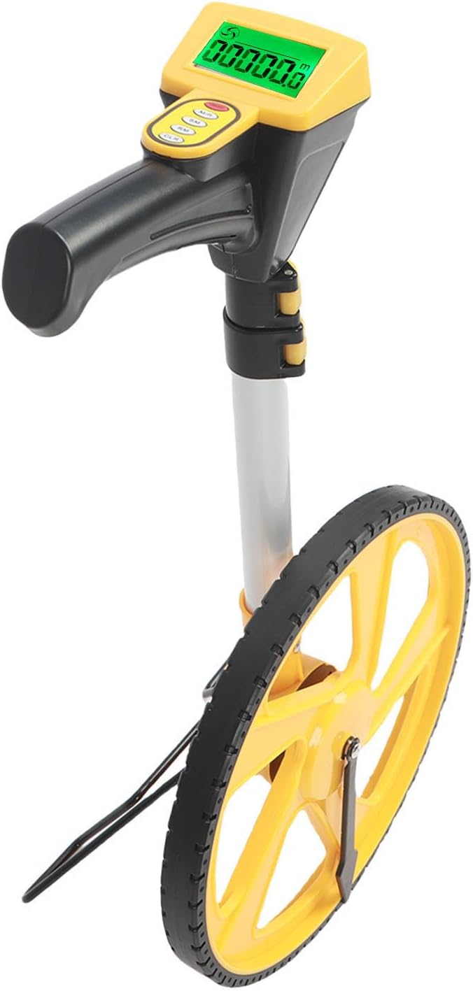 Telescopic Measuring Wheel FT Range, Backlit LCD Display, Data Storage and Clearing for Indoor and Outdoor Projects, Large Handle for Easy Handling