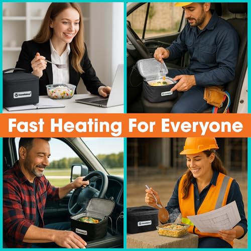 TRAVELISIMO Portable Oven, Food Warmer Lunch Box - 12V/24V/110V Electric Lunch Box 3-in-1 Portable Microwave - Mini Microwave, Electric Lunch Box Food Heater & Heated Lunch Box, Office & Home Use by TRAVELISIMO - Image 7