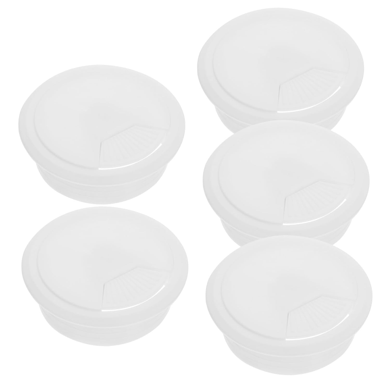 10pcs ABS Desk Wire Hole Cover Grommet, 50mm White Cable Storage