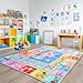 OHDS Kids Rugs for Playroom - Soft & Non-Slip 8x10 Feet Educational Rug for Learning ABC Alphabet, Numbers, Shapes & Map, Washable Classroom Rug for Toddler Nursery & Kids Room Decor